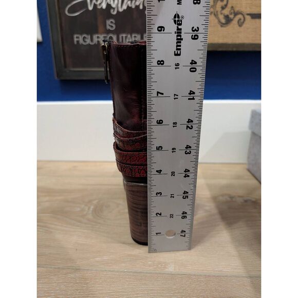 Freebird by Steven Balboa Ankle Booties Wine Zip Block Heel with Box Women's 9 - Picture 10 of 13